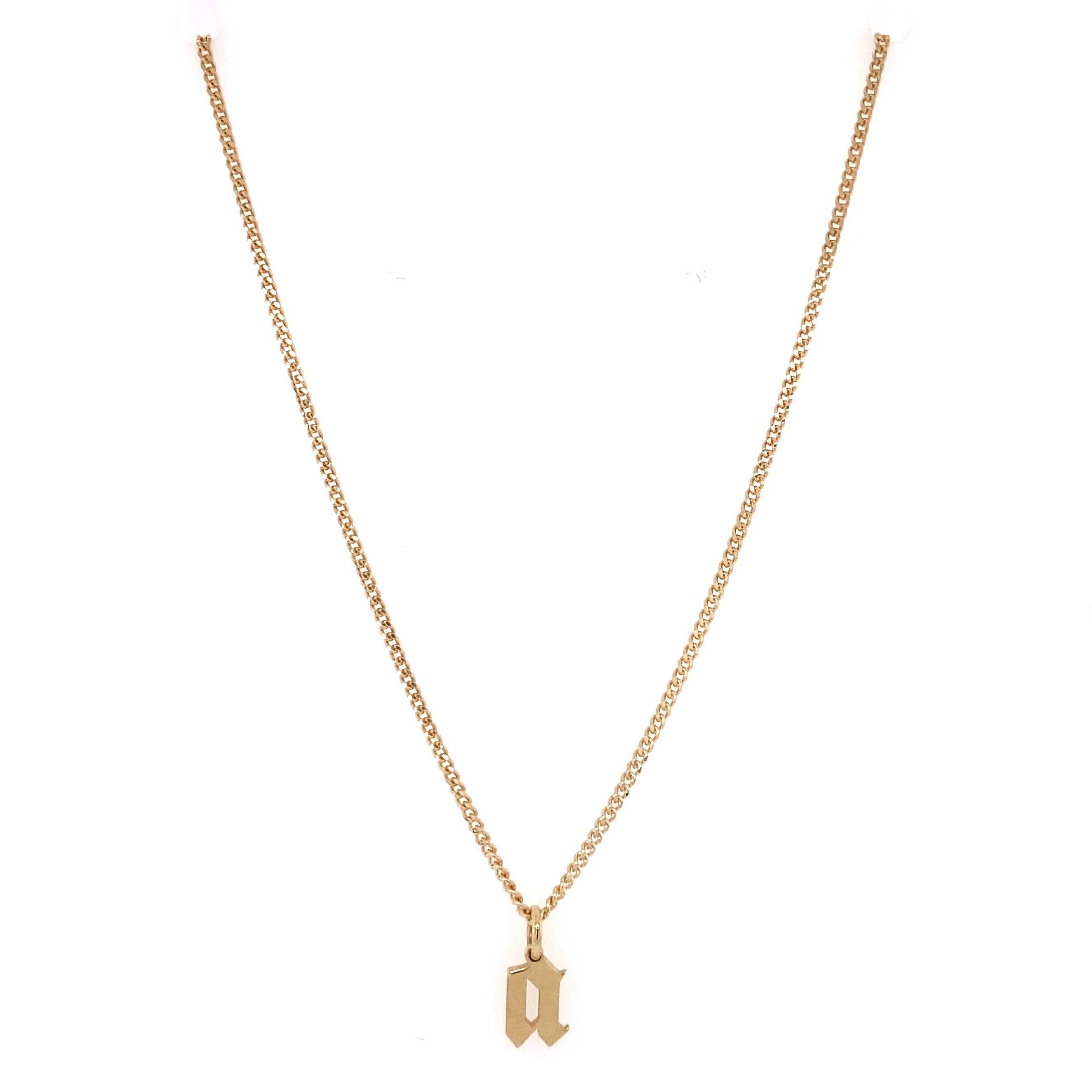 Gold Gothic Initial Pendant