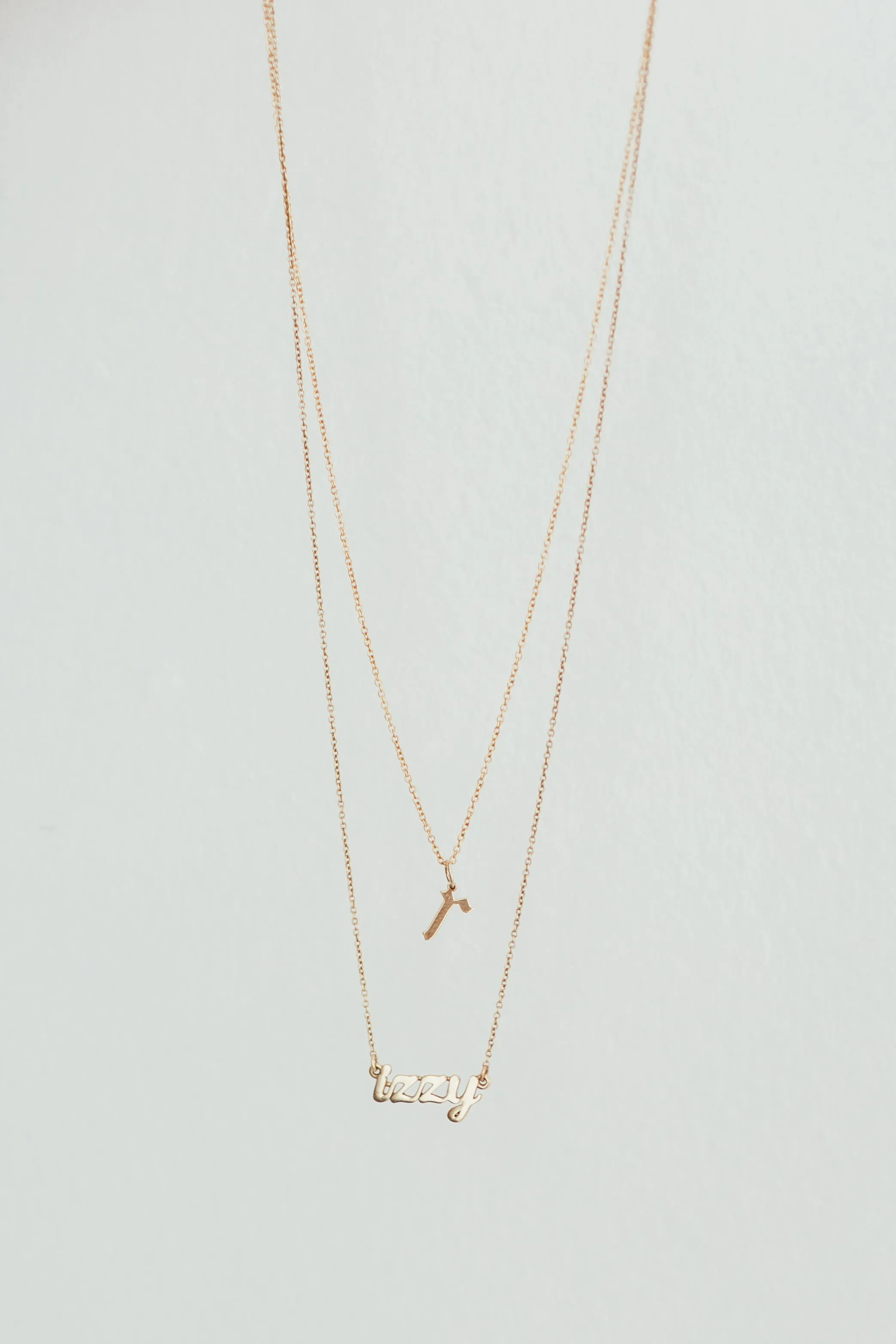 Gold Gothic Initial Pendant