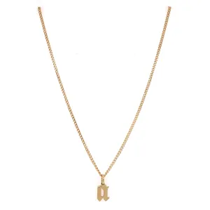 Gold Gothic Initial Pendant