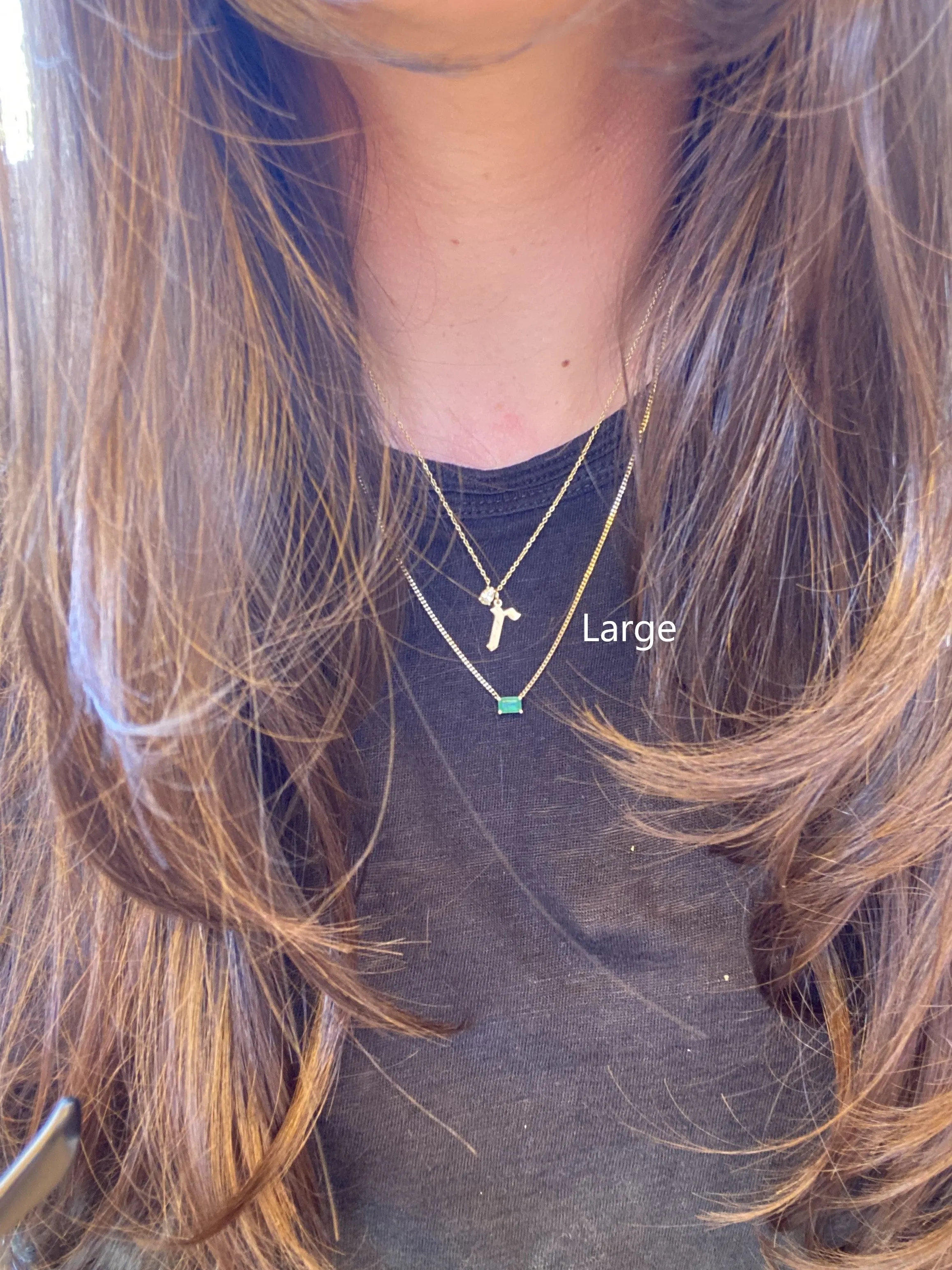 Gold Gothic Initial Pendant