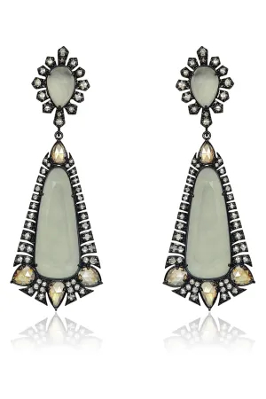 Grey Moonstone Drop Earrings