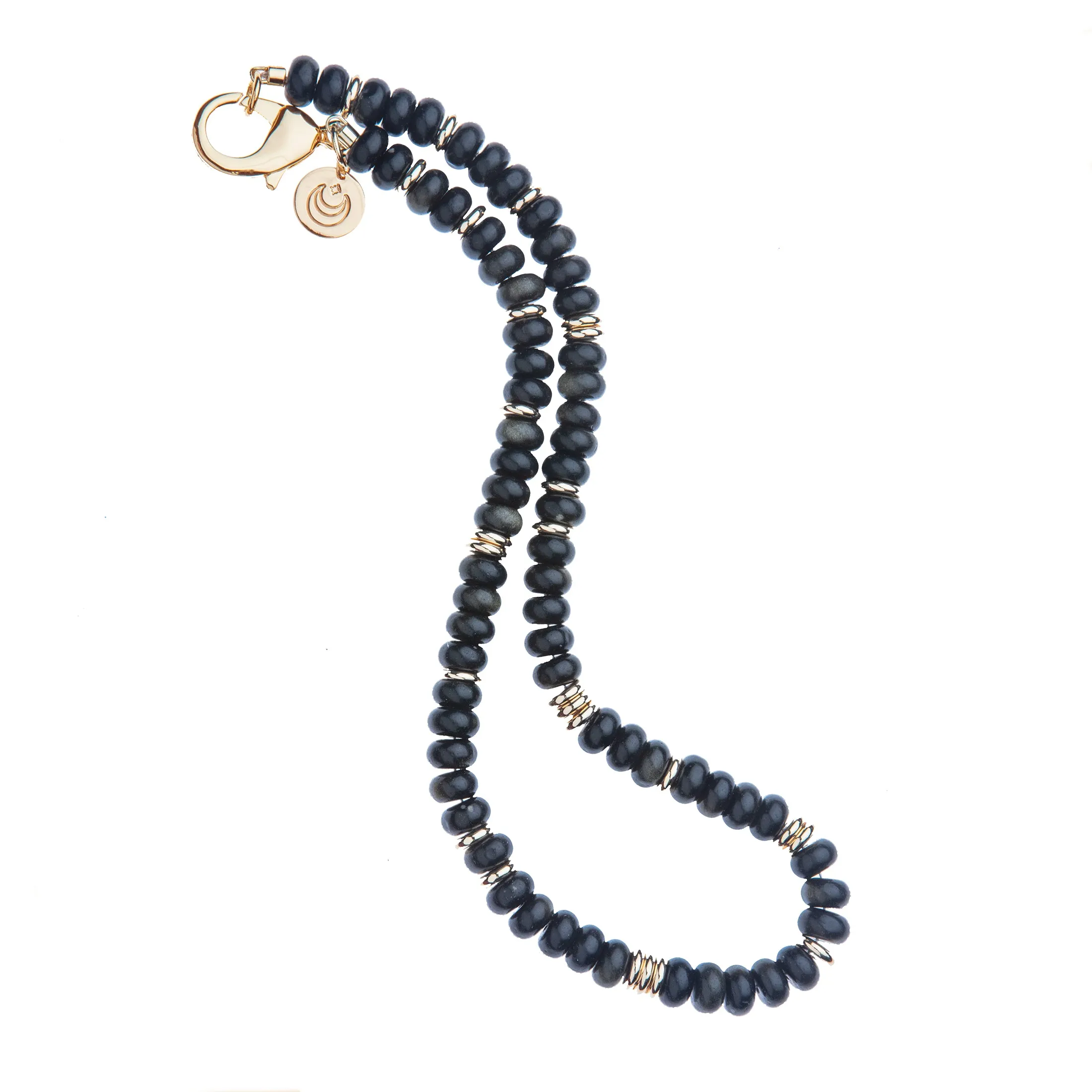 Gumdrop Beaded Necklace in Obsidian