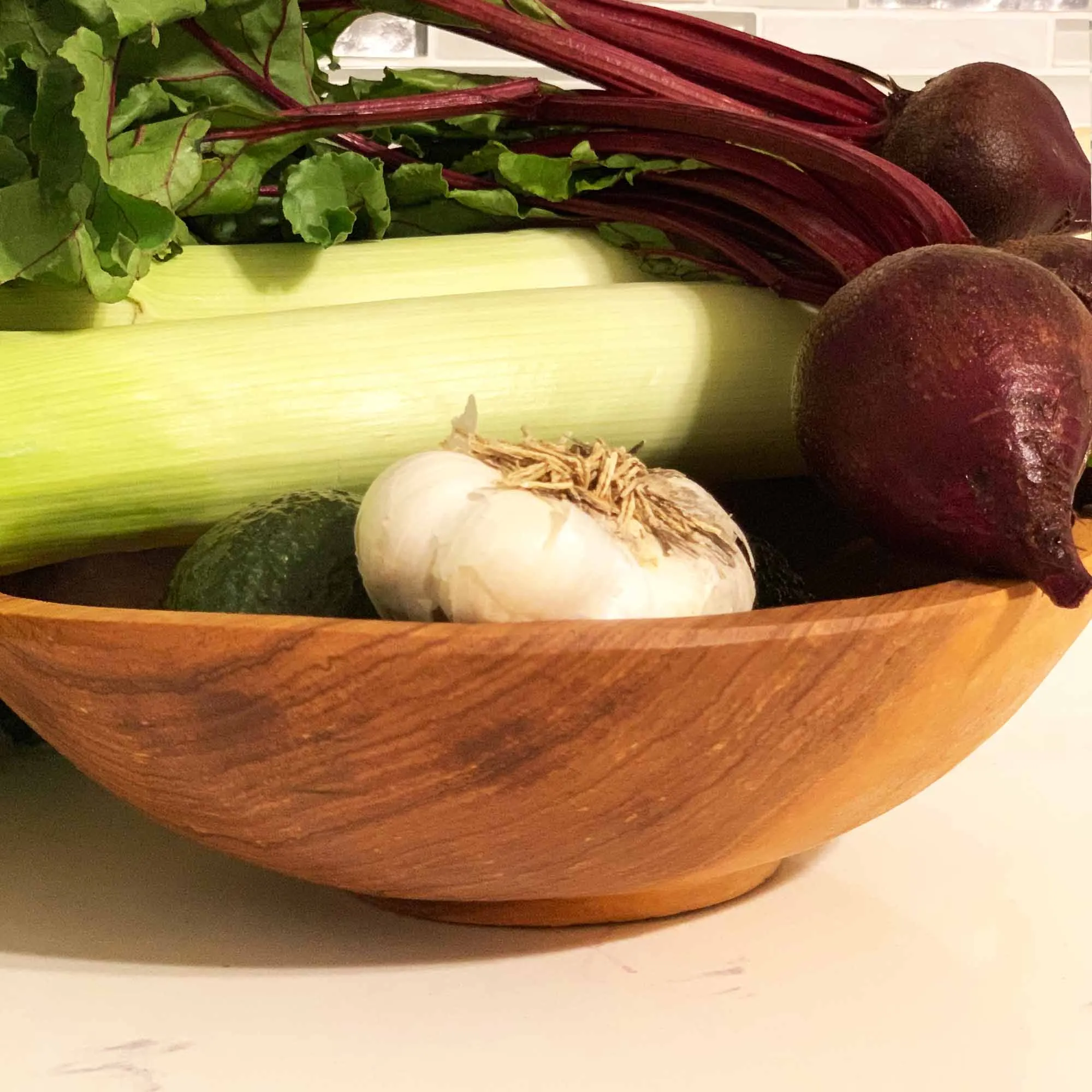 Handcarved Olive Wood Bowl 9 inch with Inlaid Bone Jedando Handicrafts