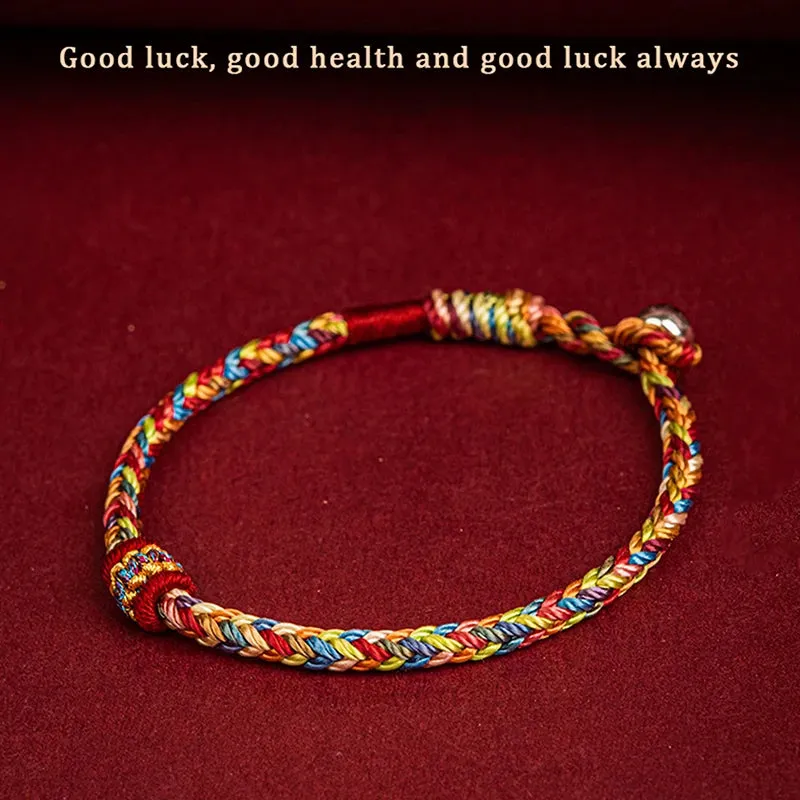 Handmade Braided Bracelet Colorful Thread Good Luck Buddha Knot Bracelet