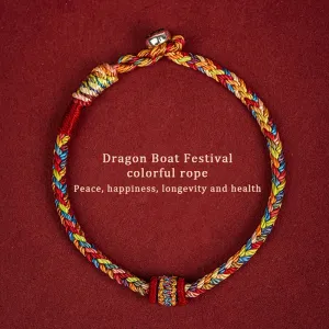 Handmade Braided Bracelet Colorful Thread Good Luck Buddha Knot Bracelet