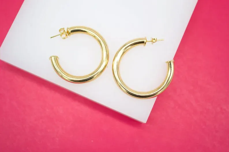 Harlyn Open Hoop Capped End Stud Earrings