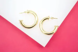 Harlyn Open Hoop Capped End Stud Earrings