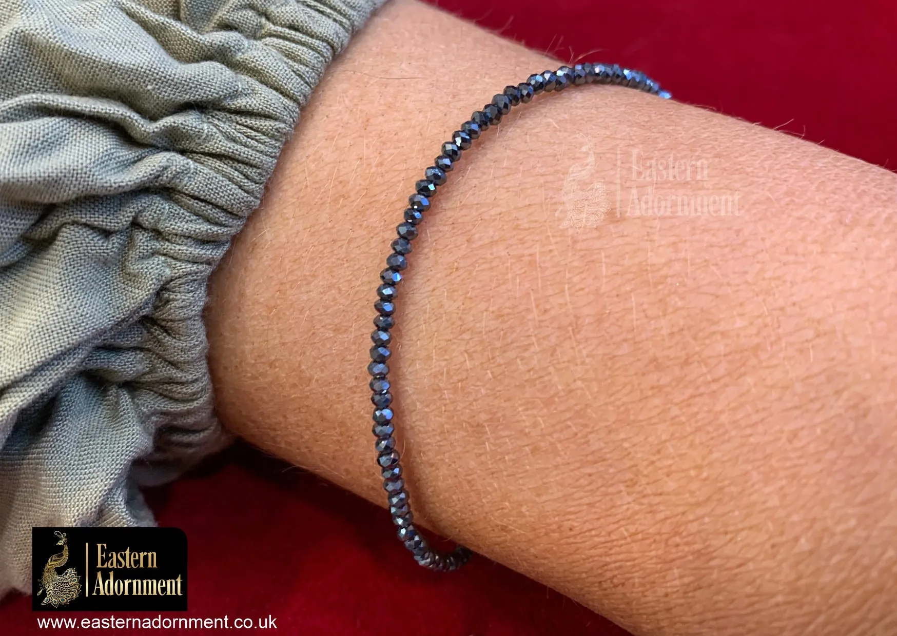 Hematite Micro Cut Bead Bracelet