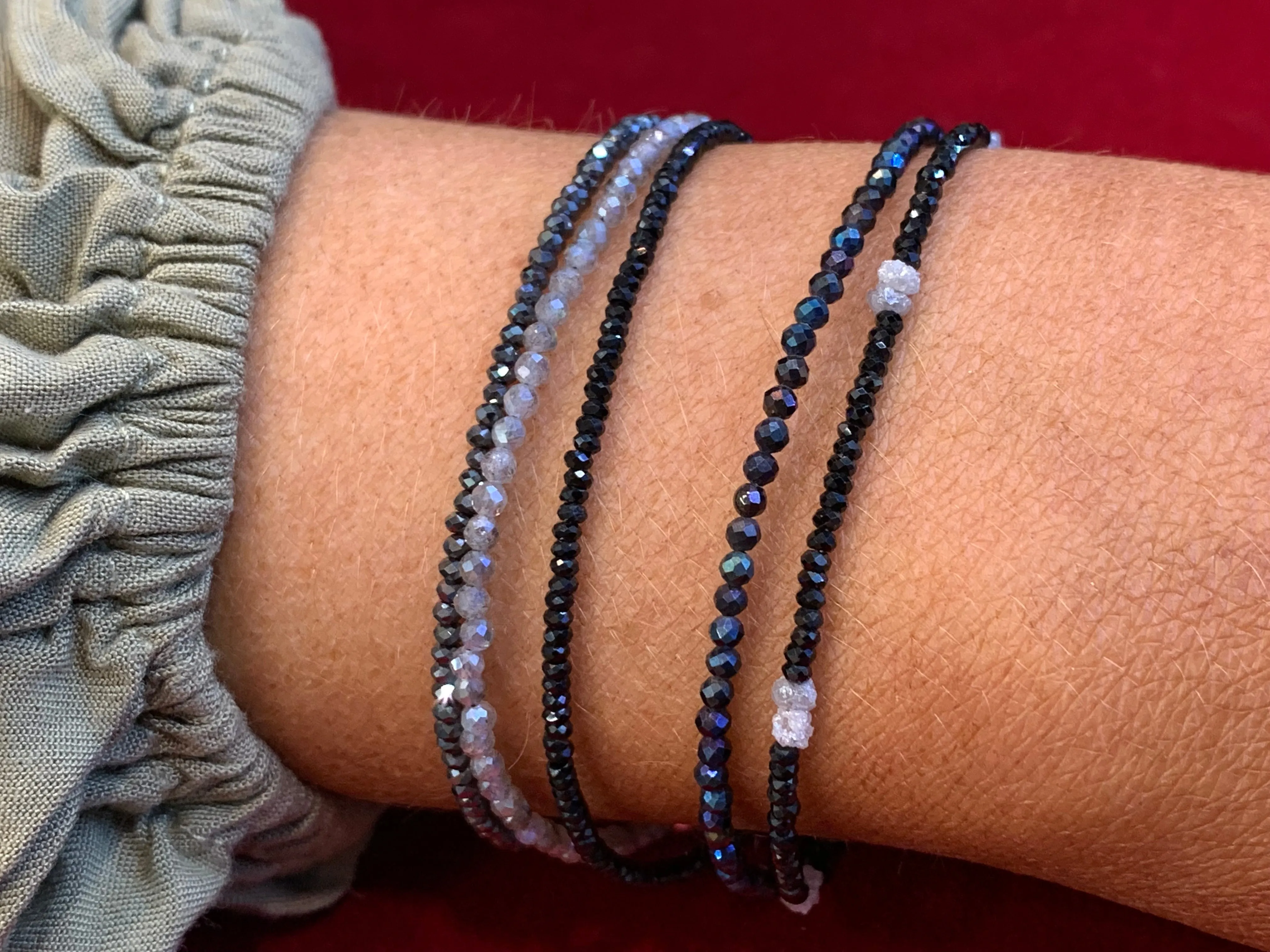Hematite Micro Cut Bead Bracelet