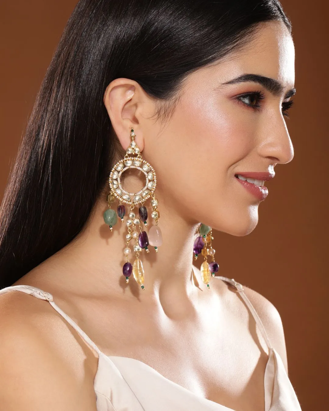 Hera Polki Hoop Earrings