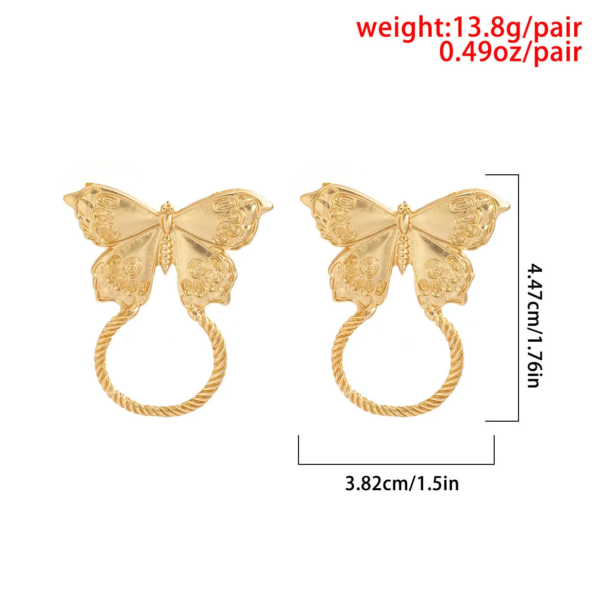 Hip Hop Geometric Threaded Metal Ring Earrings