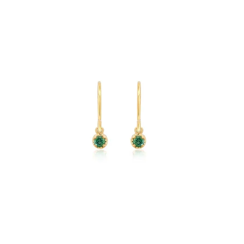Illusion Set Emerald Drop Earrings