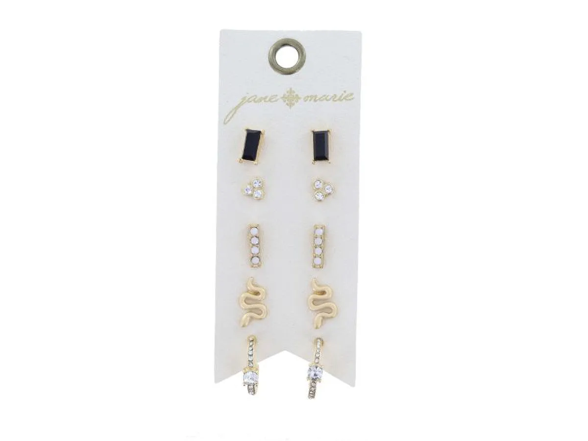 Jane Marie - Earring Set, Crystal & Snake