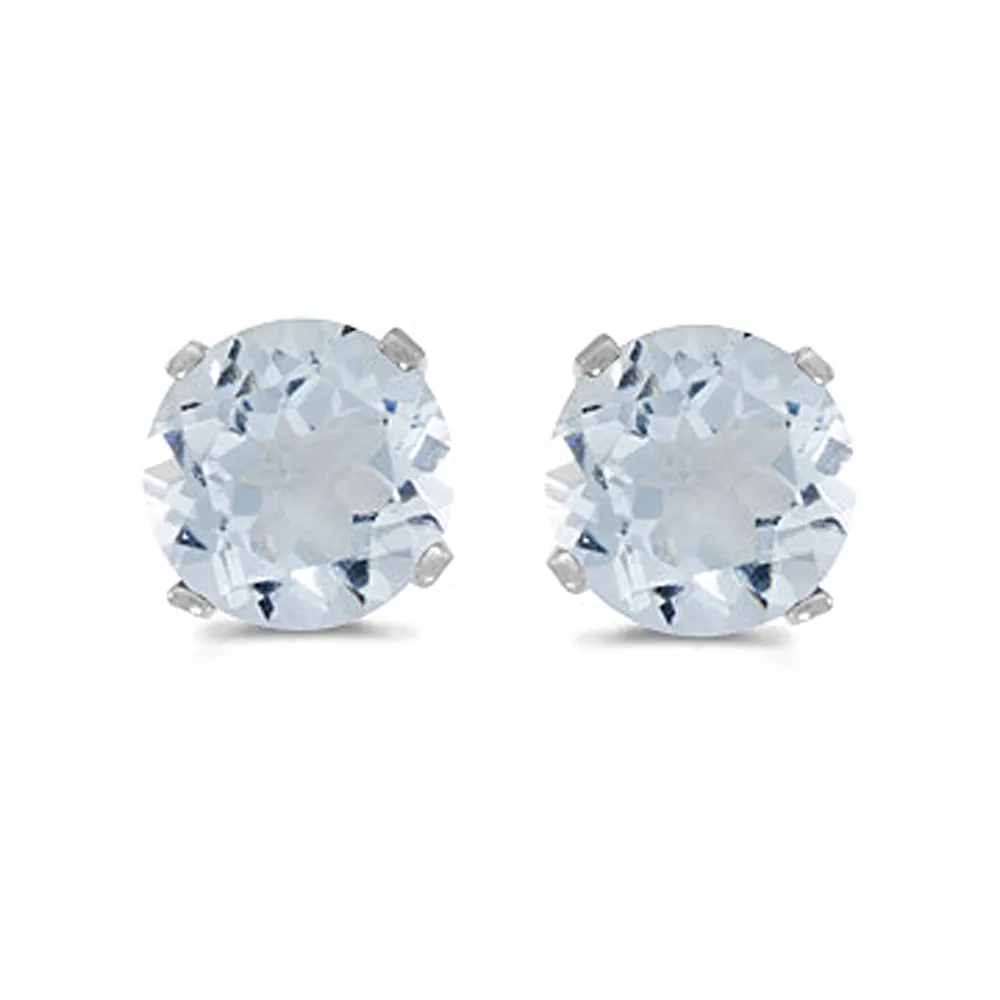 KATARINA Prong Set 5 MM Natural Gemstone Earring Studs