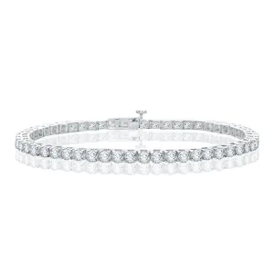 KATARINA Prong Set Lab Grown Diamond Tennis Bracelet in 14K White Gold (10 cttw, G-H, SI)