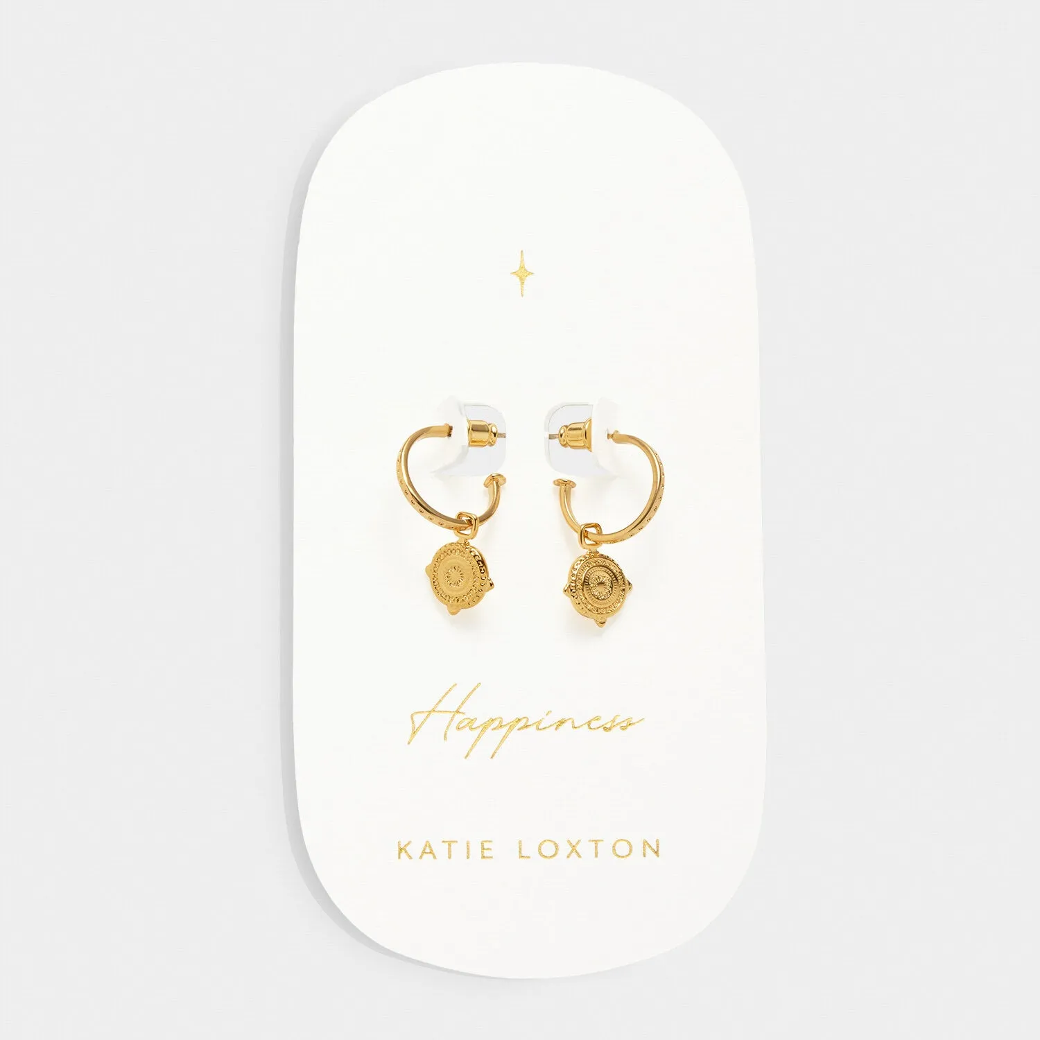 Katie Loxton Happiness Anitque Coin Hoop Earrings