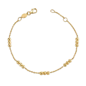 Kids Dainty Triple Gold Bead Bracelet