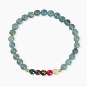 Labradorite Mega Psychic Lucky 7 Gemstone Bracelet With REAL Gold