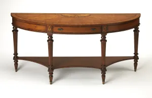 Latham Demilune Console Table in Medium Brown  1510090