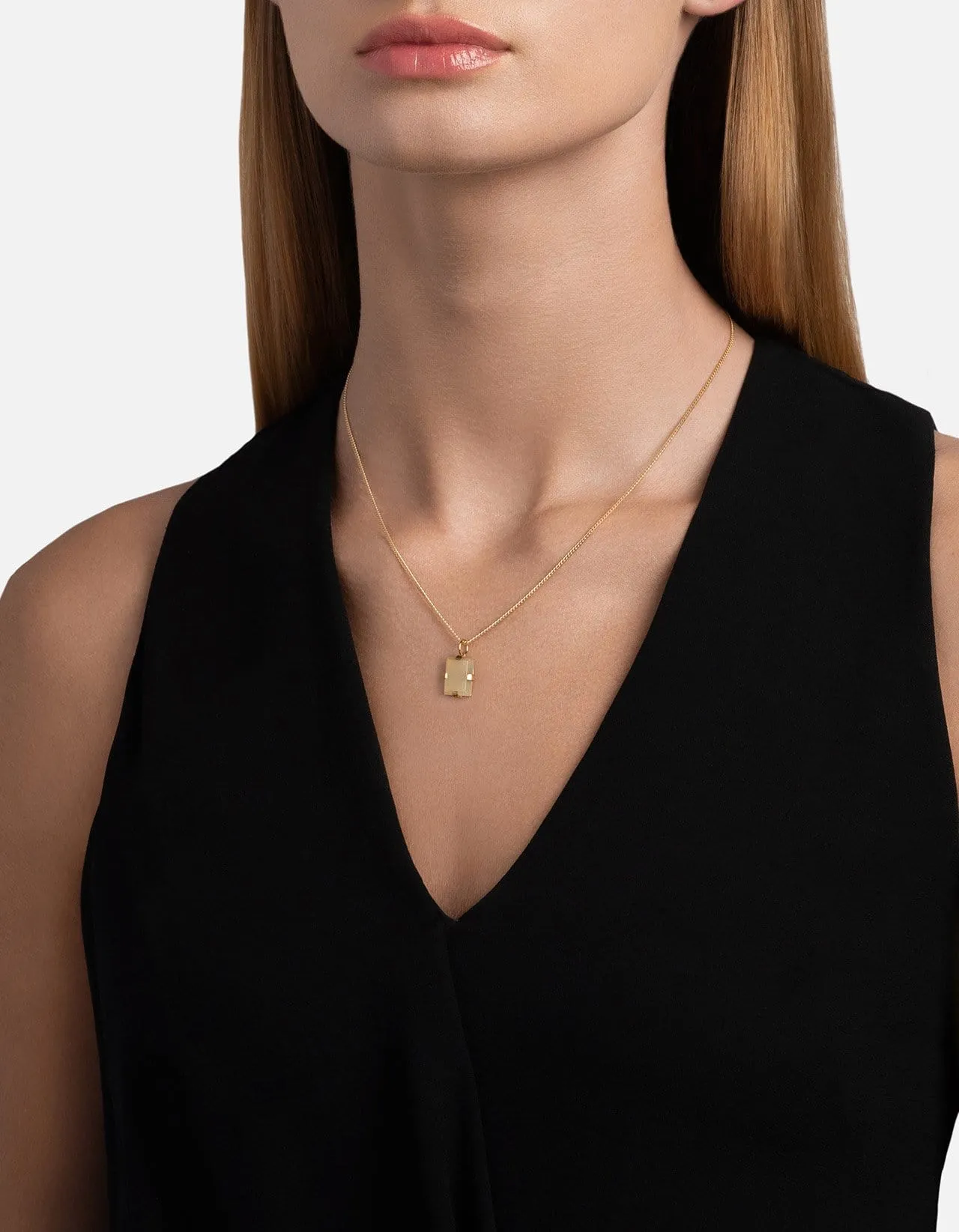 Lennox Quartz Necklace, Gold Vermeil
