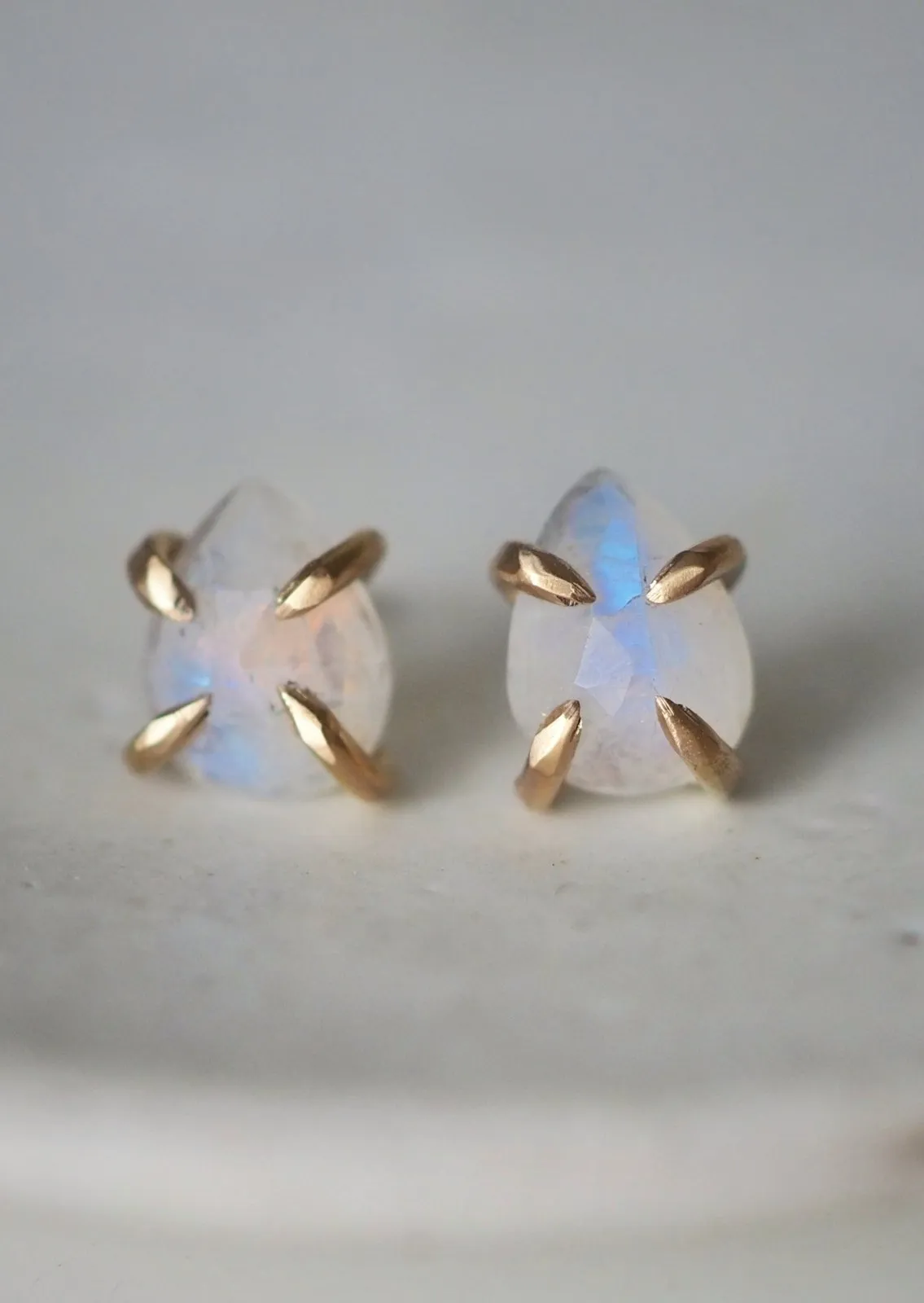 Libra Earrings - Rainbow Moonstone