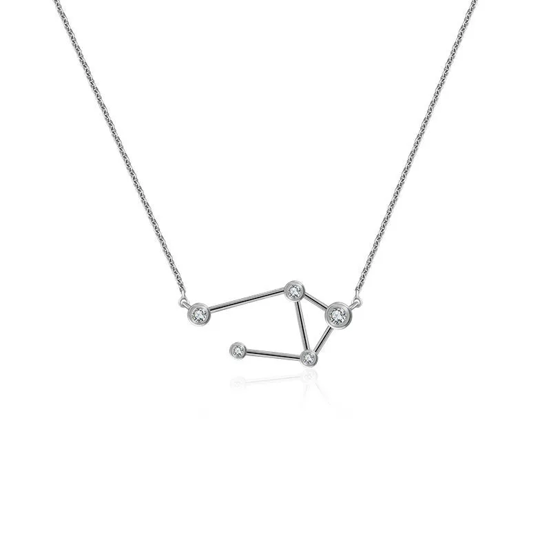 Libra Zodiac Constellation Necklace 18k Gold & Diamond