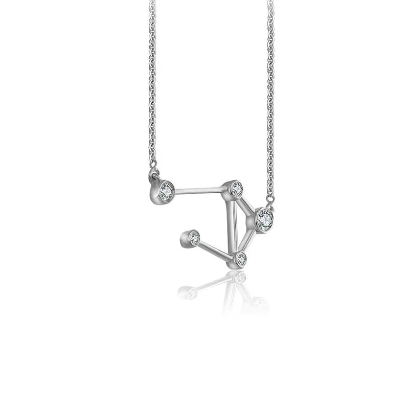 Libra Zodiac Constellation Necklace 18k Gold & Diamond