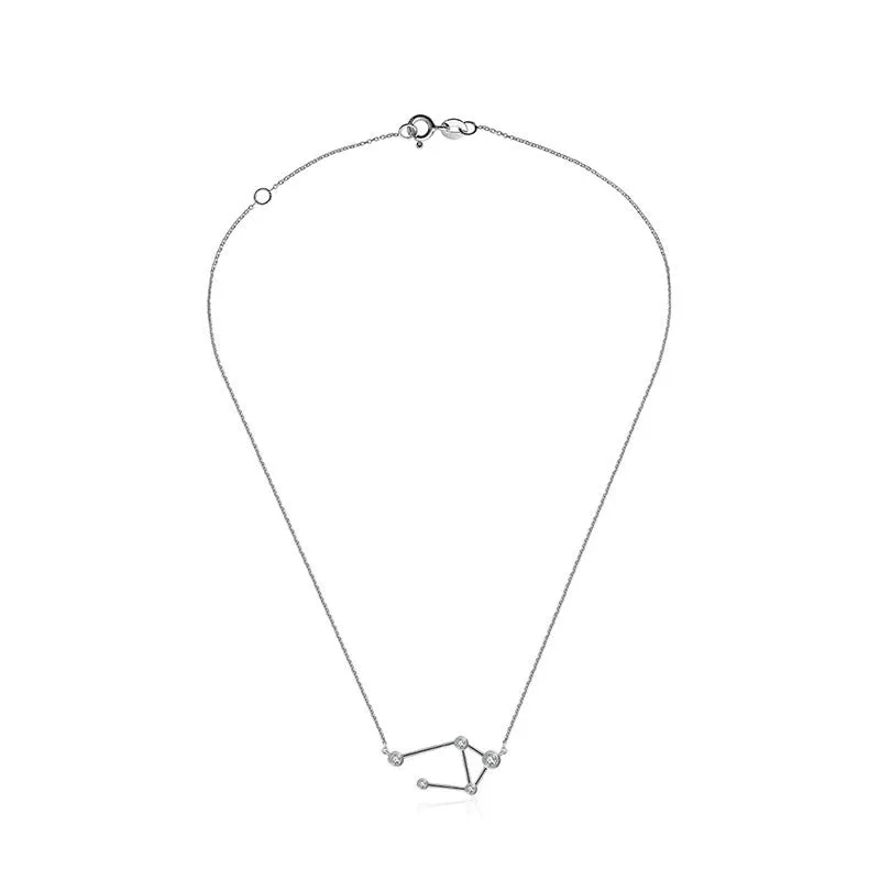 Libra Zodiac Constellation Necklace 18k Gold & Diamond