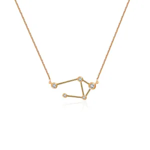 Libra Zodiac Constellation Necklace 18k Gold & Diamond
