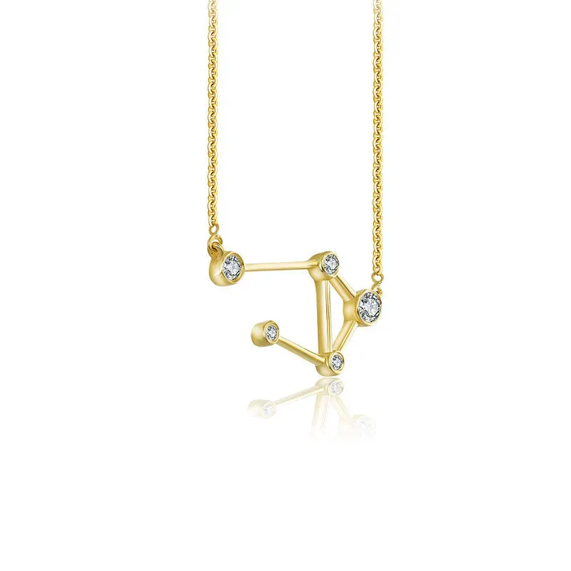 Libra Zodiac Constellation Necklace 18k Gold & Diamond