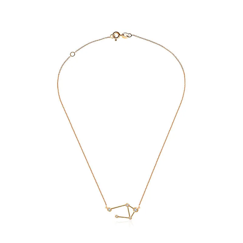 Libra Zodiac Constellation Necklace 18k Gold & Diamond