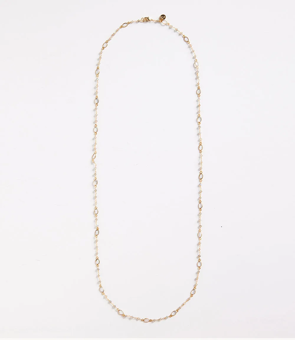 Long Quartz Station Necklace