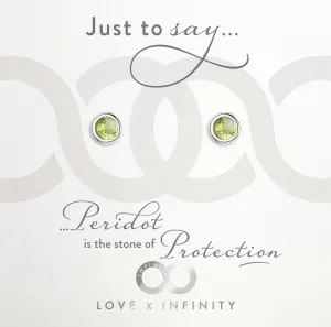 LXI Birthstone Earrings Peridot/August