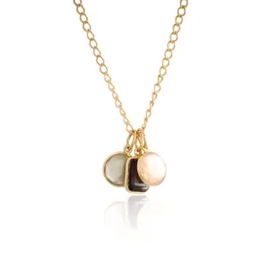 MARCIA MORAN Koralia Round Charms Darker Colors Short Necklace