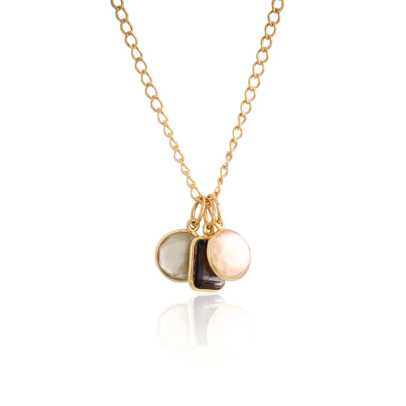 MARCIA MORAN Koralia Round Charms Darker Colors Short Necklace