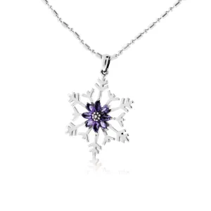 Marquise Purple Amethyst Snowflake Pendant