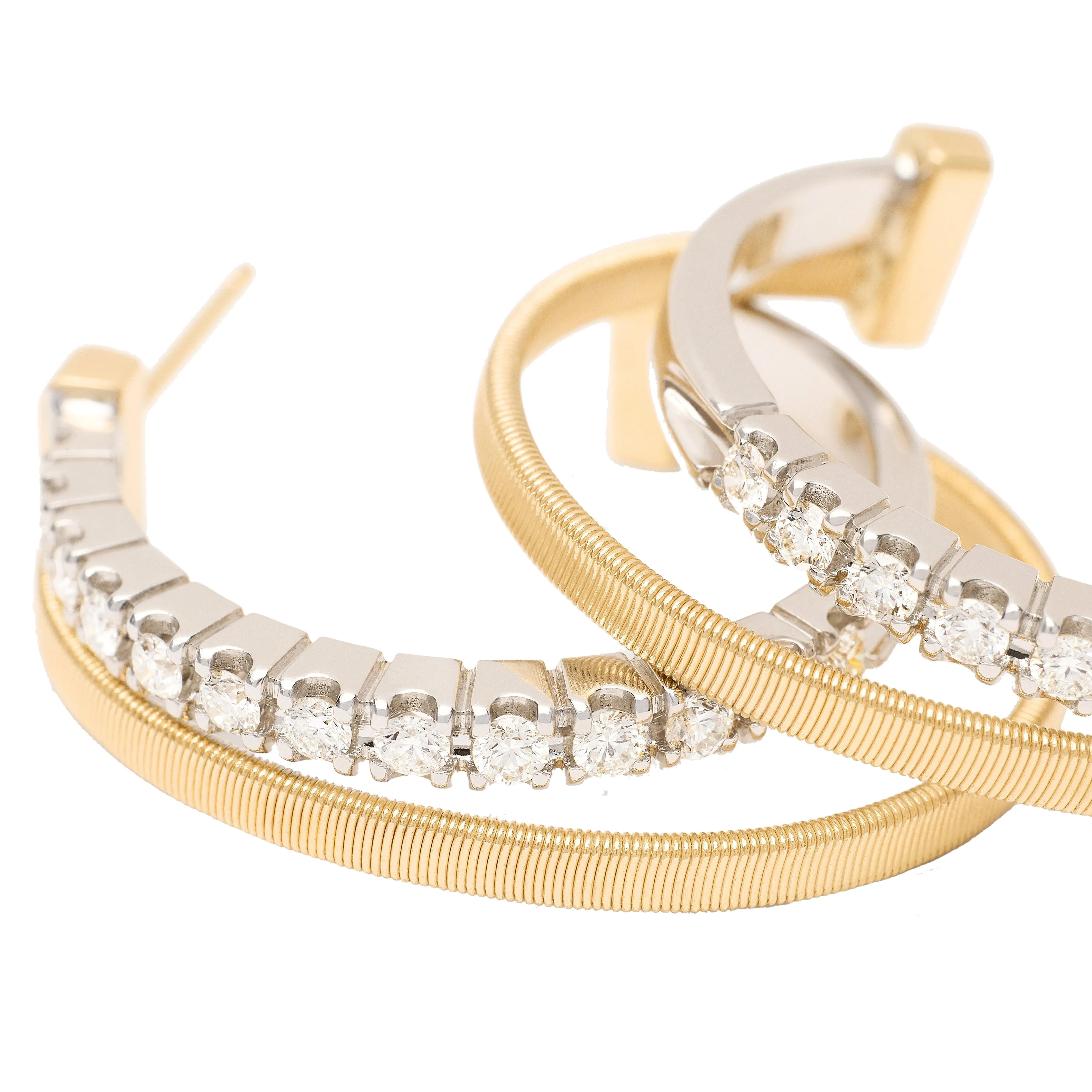 Masai Double Hoop Diamond Earrings