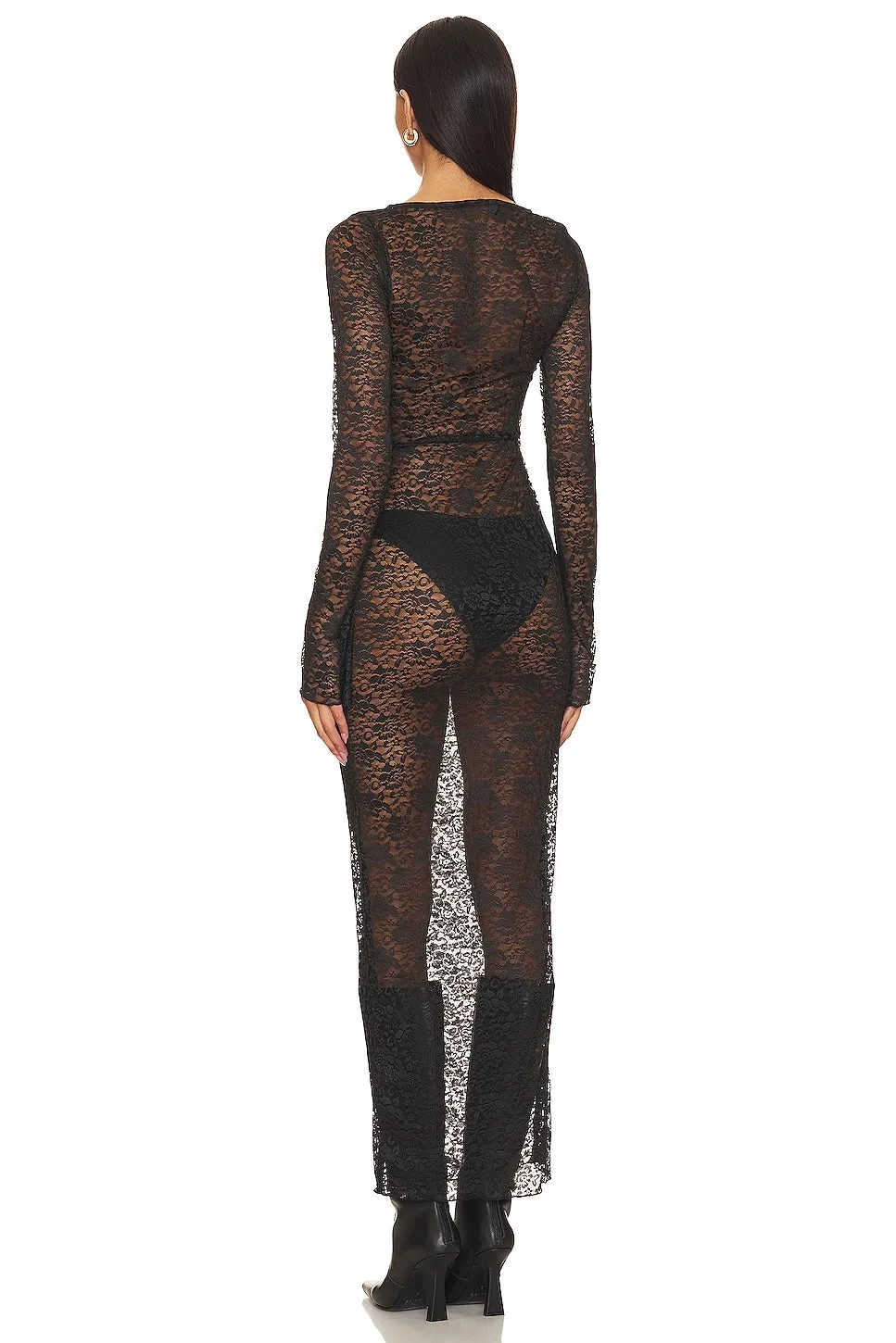 Maxi dress LIONESS Fever Lace, color Onyx