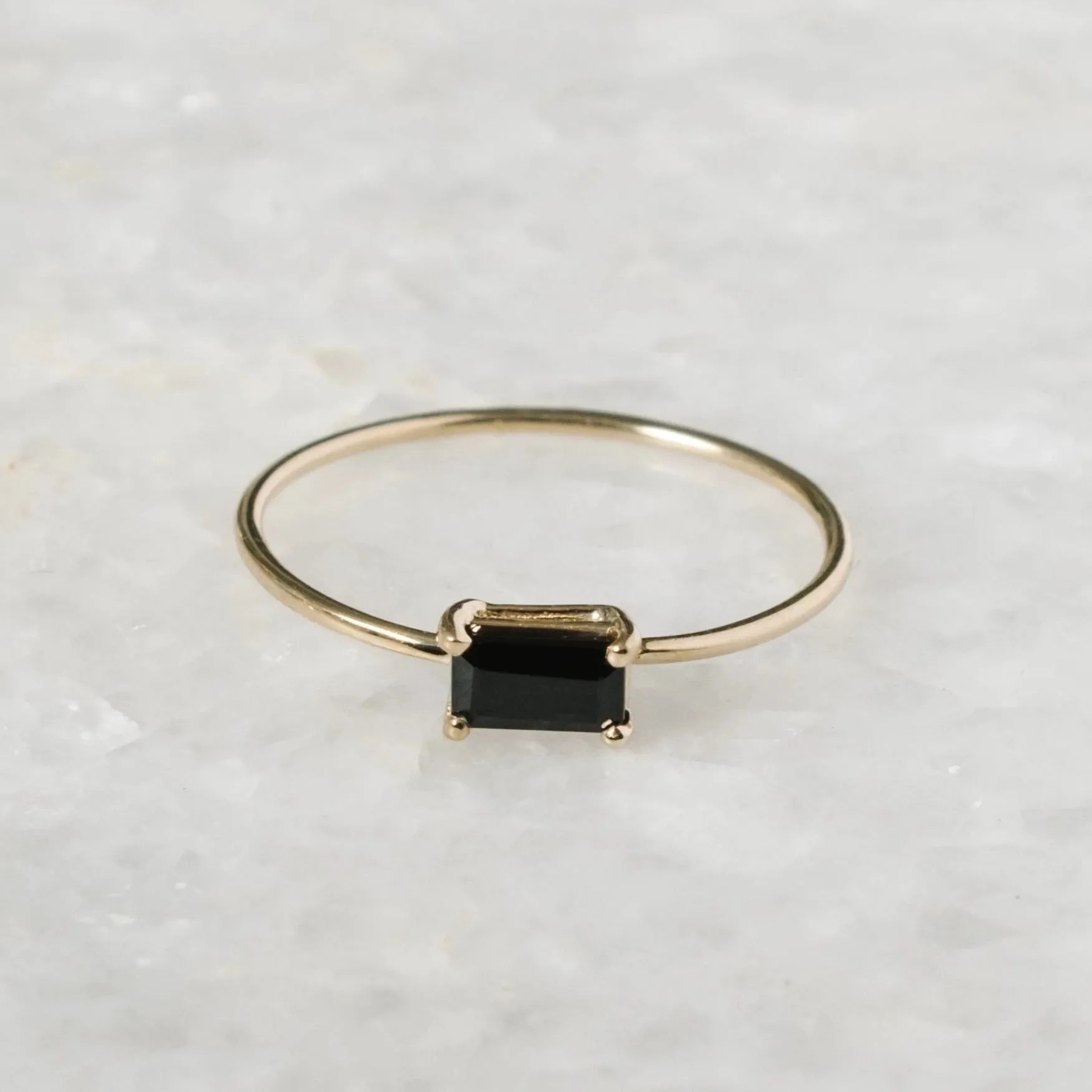Mini East West Onyx Ring