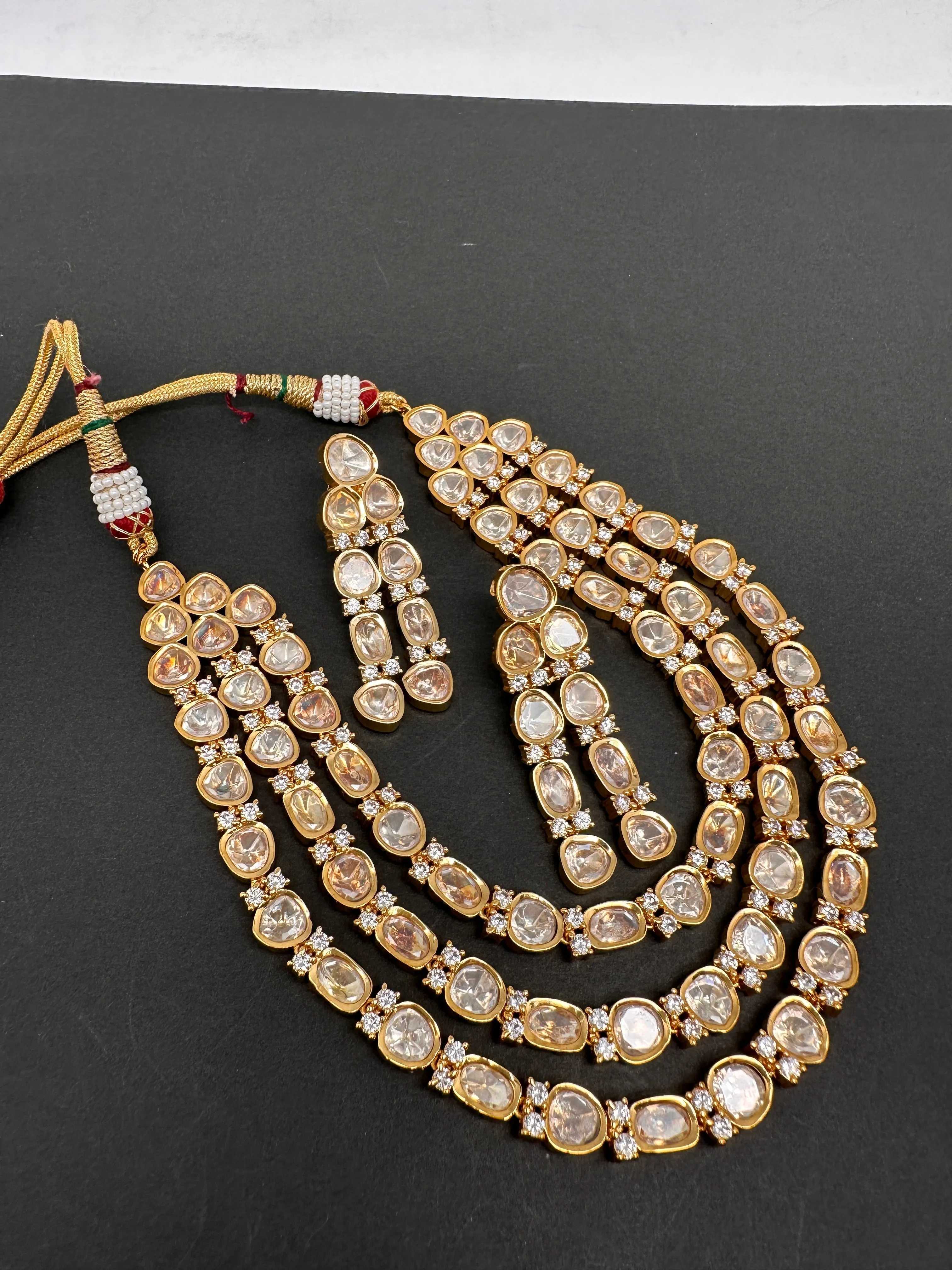Moissanite AD Multi Layer Short Necklace