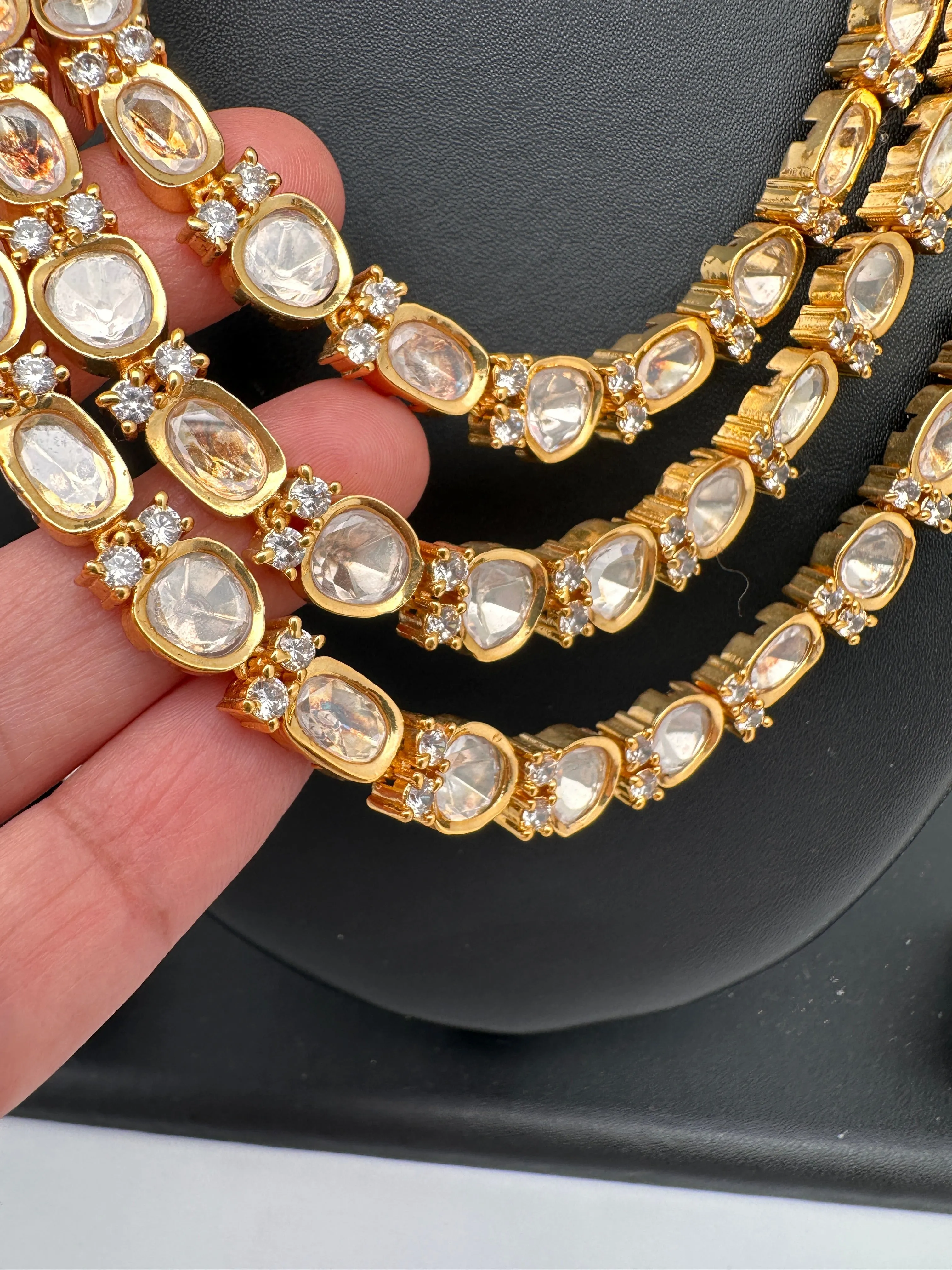 Moissanite AD Multi Layer Short Necklace