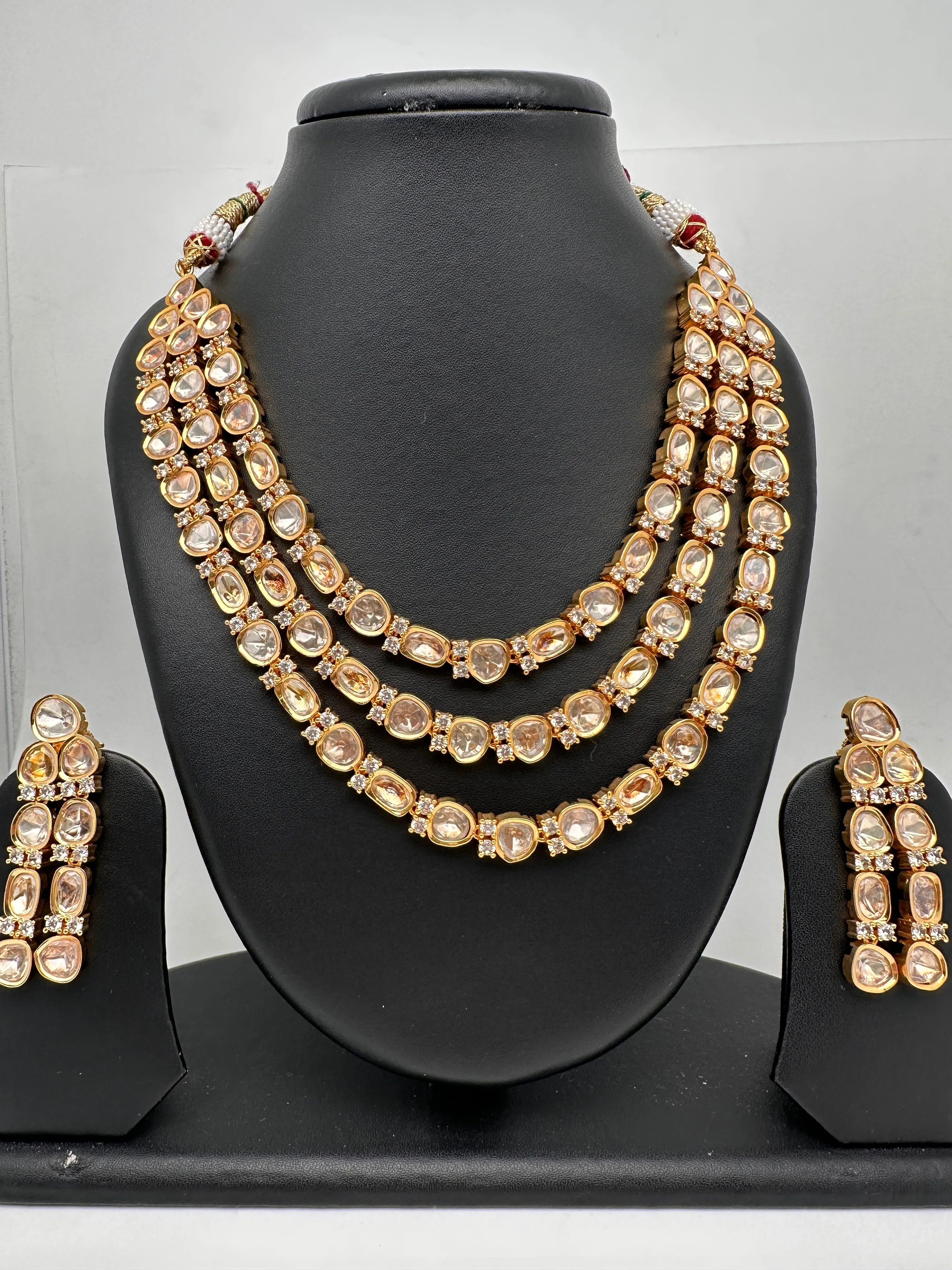Moissanite AD Multi Layer Short Necklace