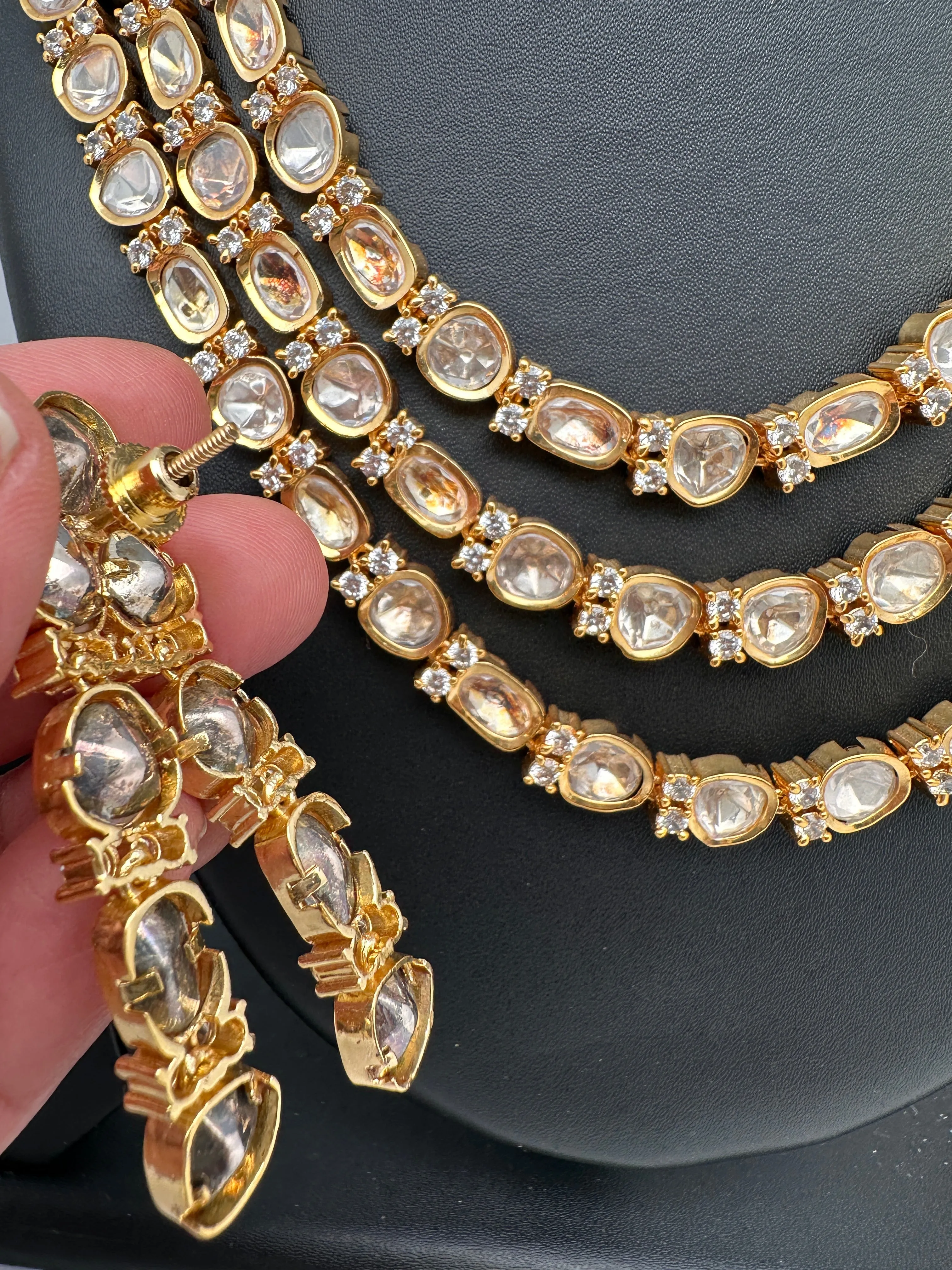 Moissanite AD Multi Layer Short Necklace