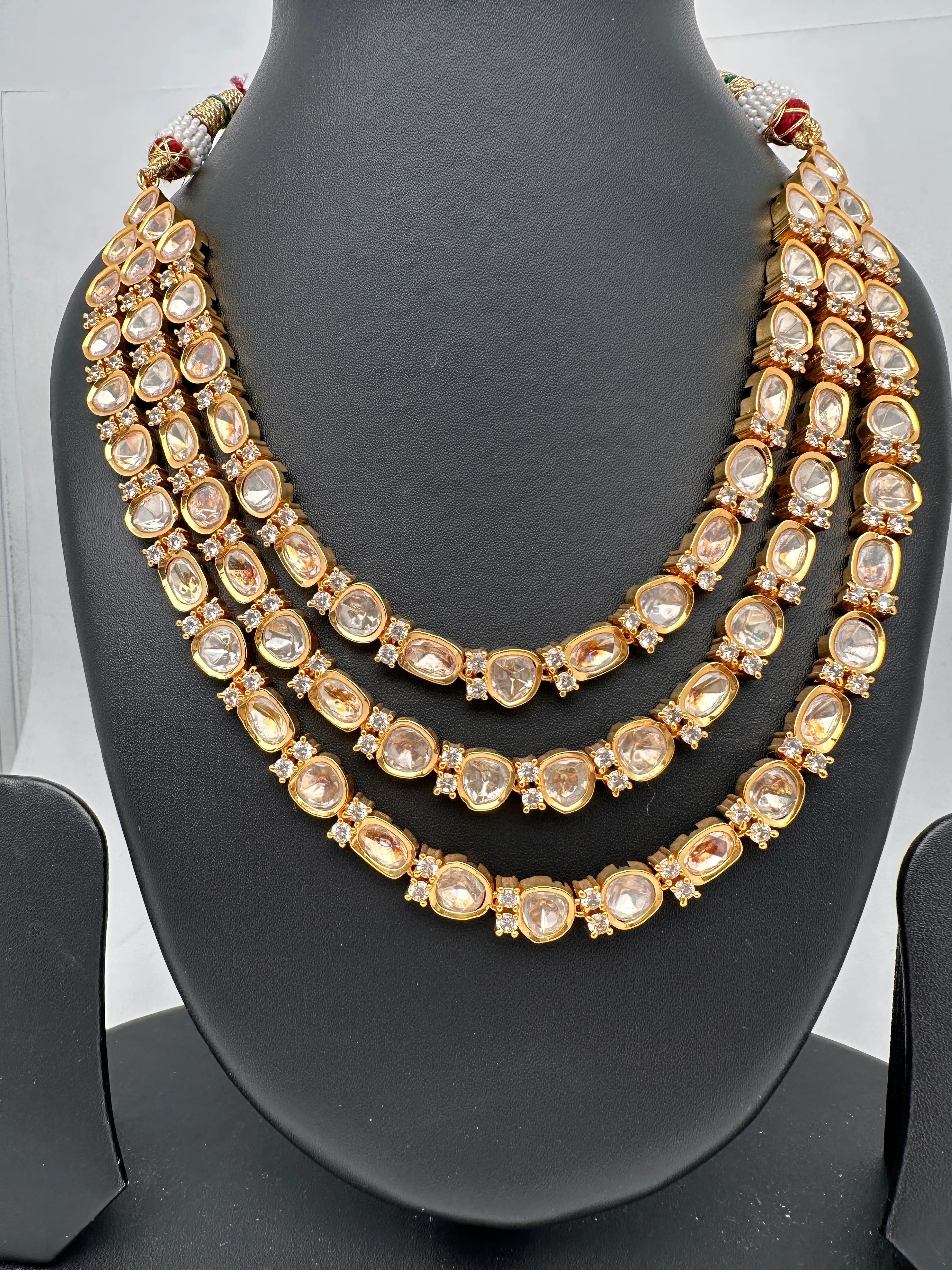 Moissanite AD Multi Layer Short Necklace