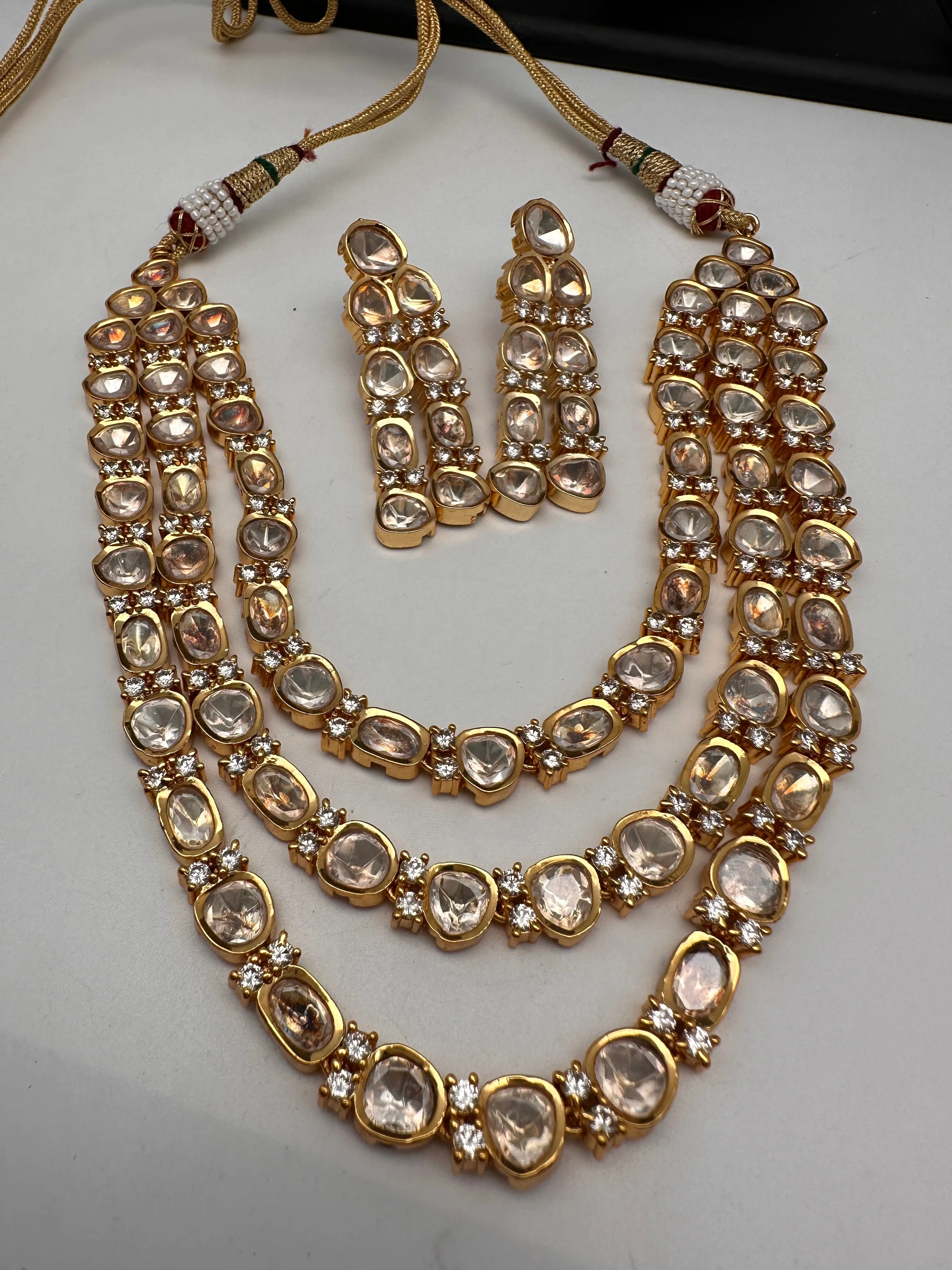 Moissanite AD Multi Layer Short Necklace