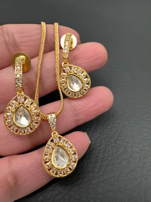 Moissanite AD Pendent Set Dainty Chain Necklace