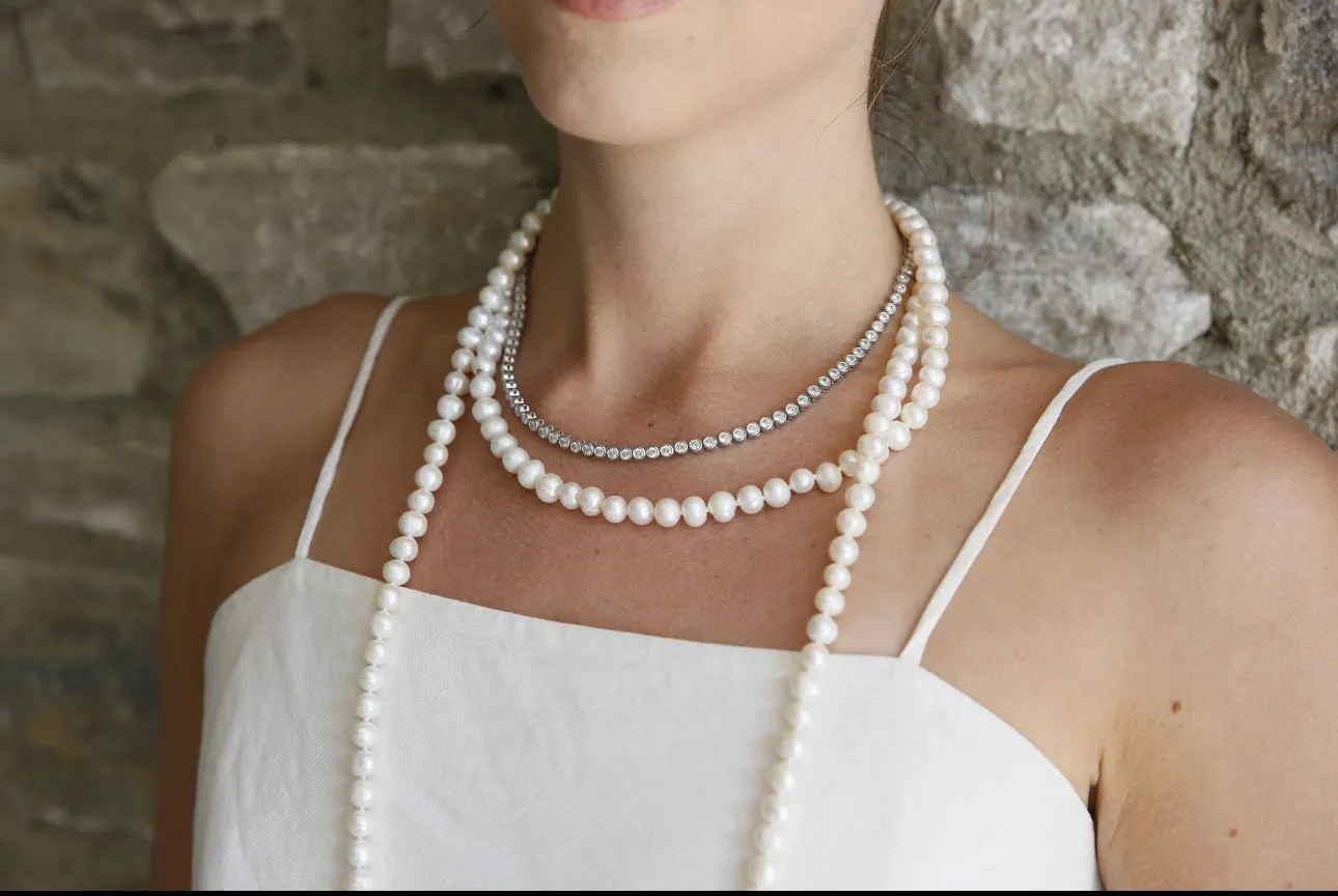 Moissanite Diamond Tennis Necklace | Round Shaped Diamond