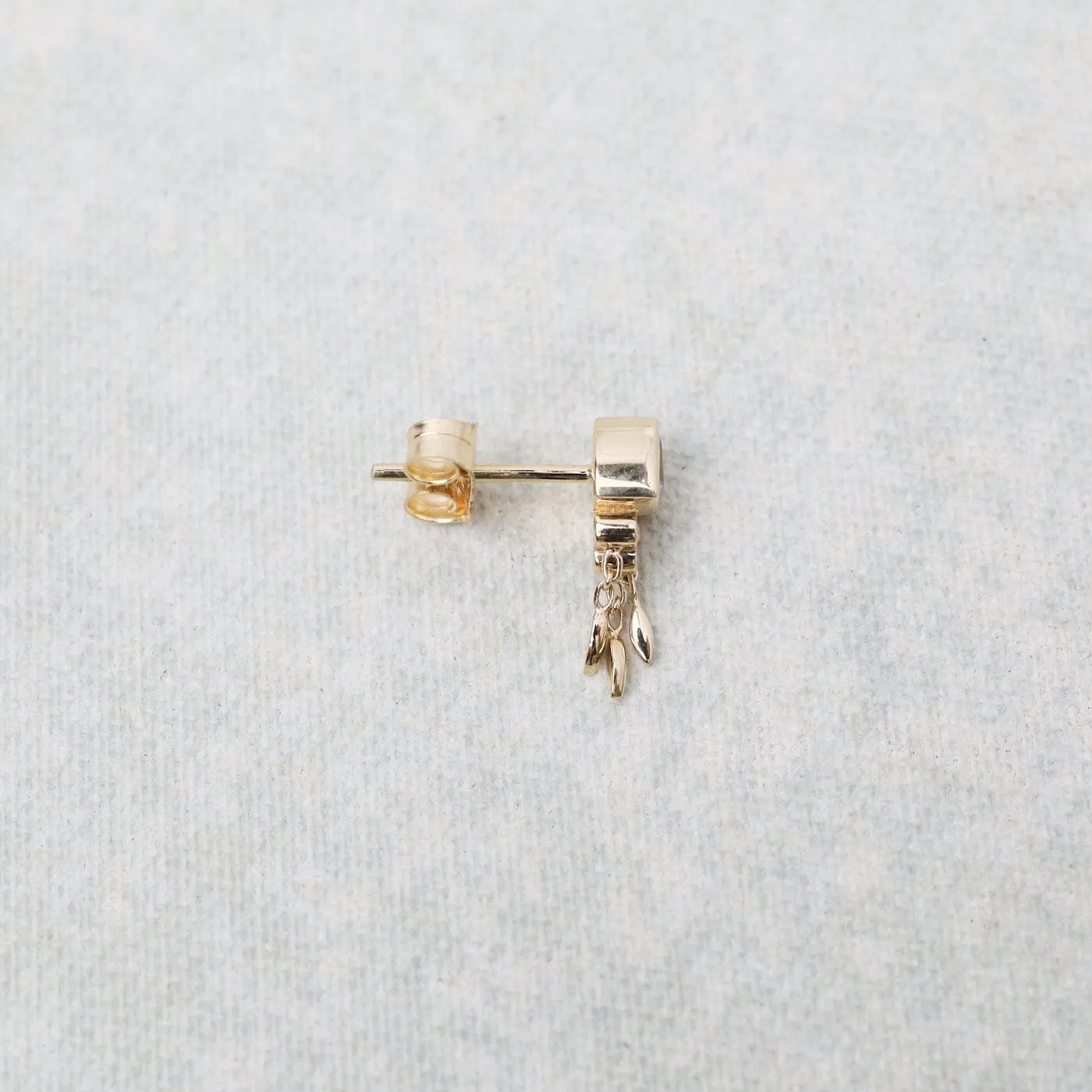 Moonstone & Diamonds Single Earring - SOLD AS A SINGLE