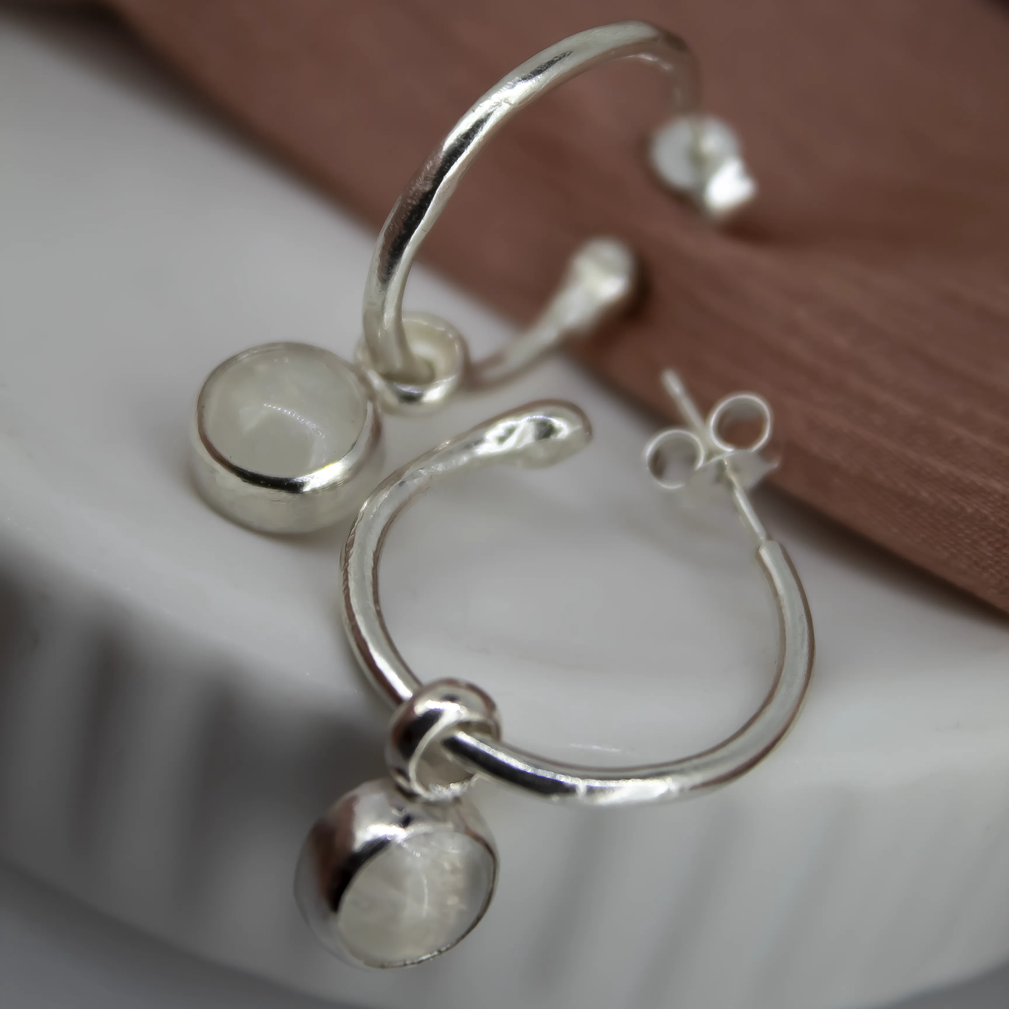 Moonstone Hoops