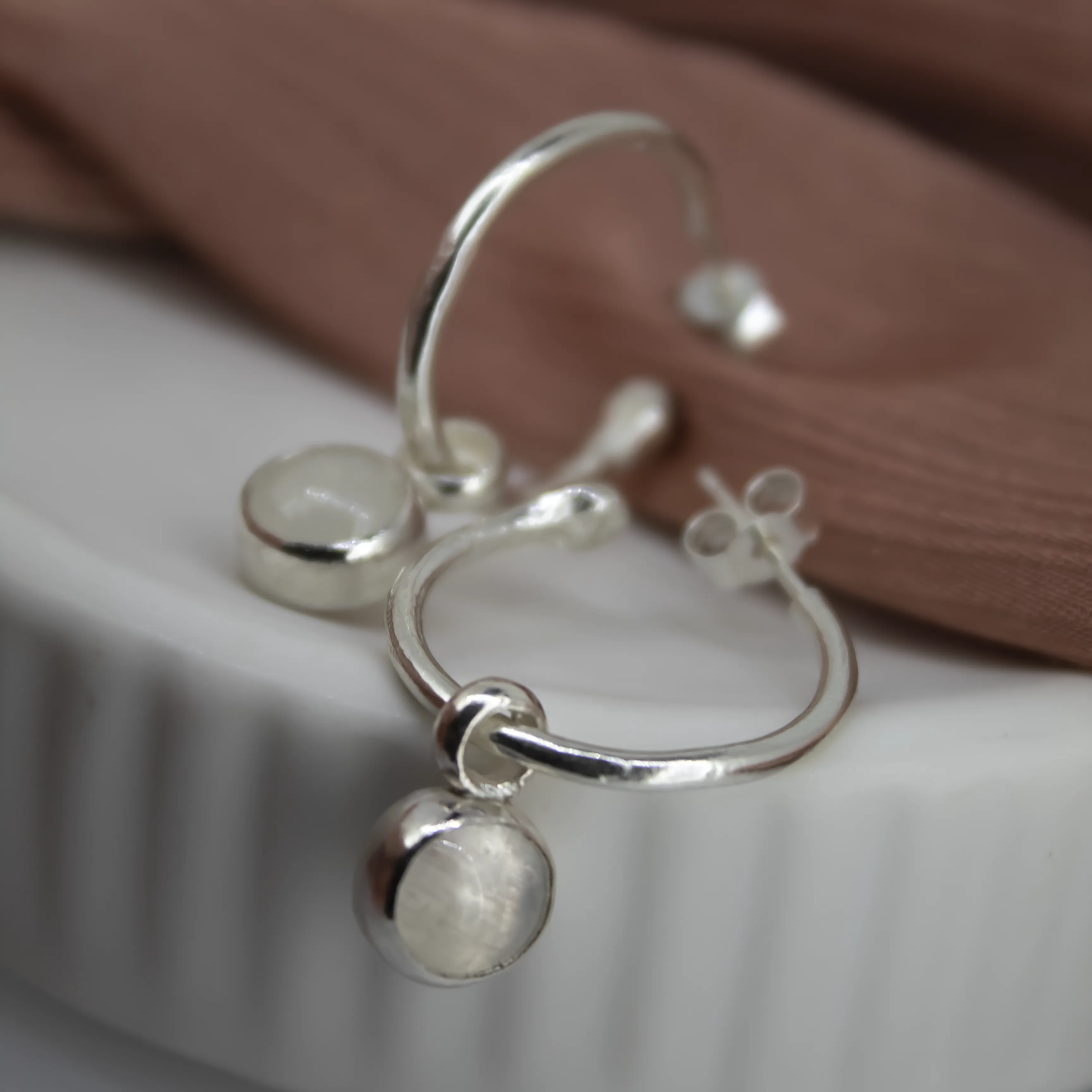 Moonstone Hoops